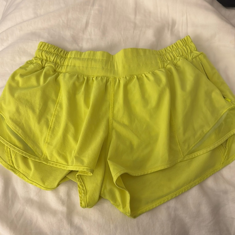 Neon yellow lululemon shorts! 2.5” inseam!